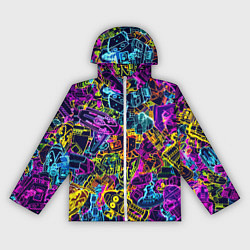 Ветровка с капюшоном женская Робототехника, цвет: 3D-белый