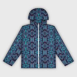 Ветровка с капюшоном женская Сине-фиолетовый киберпанк, цвет: 3D-белый