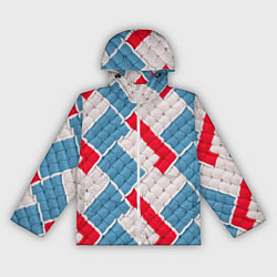 Ветровка с капюшоном женская Текстура амигуруми, цвет: 3D-белый