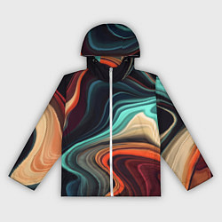 Ветровка с капюшоном женская Малахитовая, цвет: 3D-белый