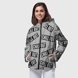 Ветровка с капюшоном женская Чилаут, цвет: 3D-черный — фото 2
