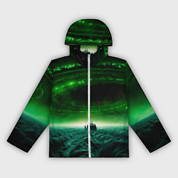 Ветровка с капюшоном женская Космический шторм, цвет: 3D-белый