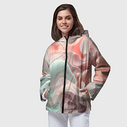 Ветровка с капюшоном женская Нюдовый всплеск, цвет: 3D-черный — фото 2