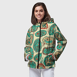 Ветровка с капюшоном женская Бактерии, цвет: 3D-черный — фото 2