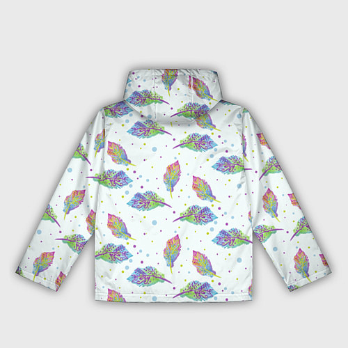 Женская ветровка Цветные листочки / 3D-Черный – фото 2