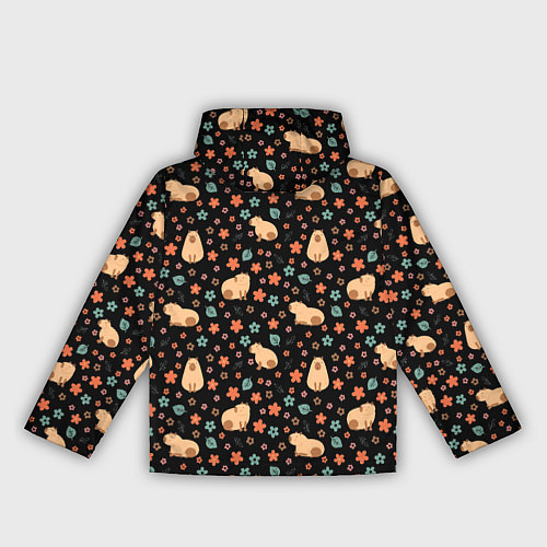 Женская ветровка Capybara pattern Паттерн капибара / 3D-Черный – фото 2