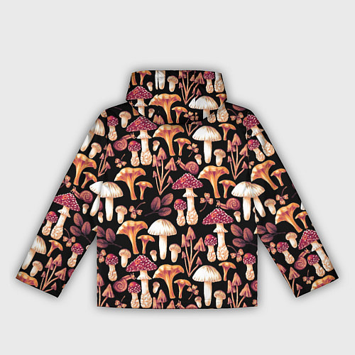 Женская ветровка Грибы в сепии / 3D-Черный – фото 2