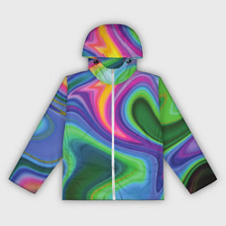 Ветровка с капюшоном женская Color abstraction, цвет: 3D-белый