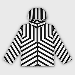 Ветровка с капюшоном женская Черно-белые полосы в узоре, цвет: 3D-черный