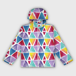 Ветровка с капюшоном женская Треугольнички, цвет: 3D-белый