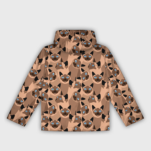 Женская ветровка Сиамские кошки с голубыми глазами / 3D-Черный – фото 2