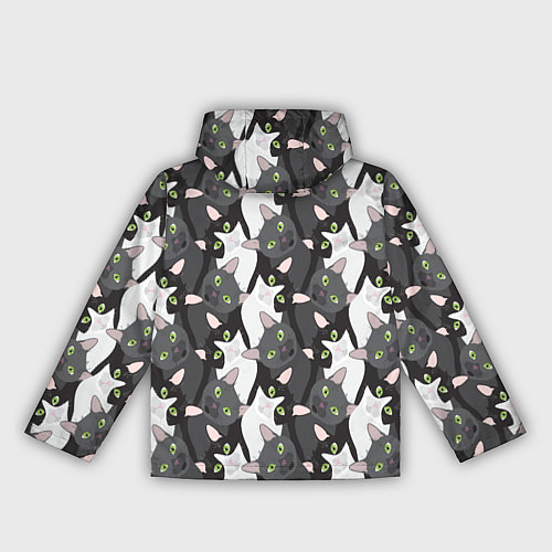 Женская ветровка Кошки с зелеными глазами / 3D-Черный – фото 2