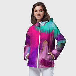 Ветровка с капюшоном женская Pinky spirit, цвет: 3D-белый — фото 2