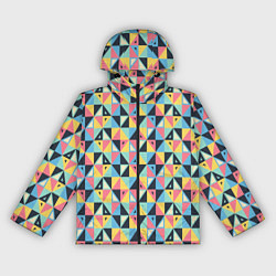 Ветровка с капюшоном женская Треугольная мозаика, цвет: 3D-черный