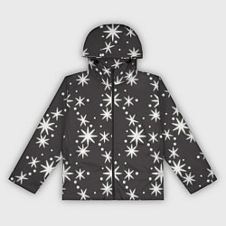Ветровка с капюшоном женская Звёздные снежинки, цвет: 3D-черный