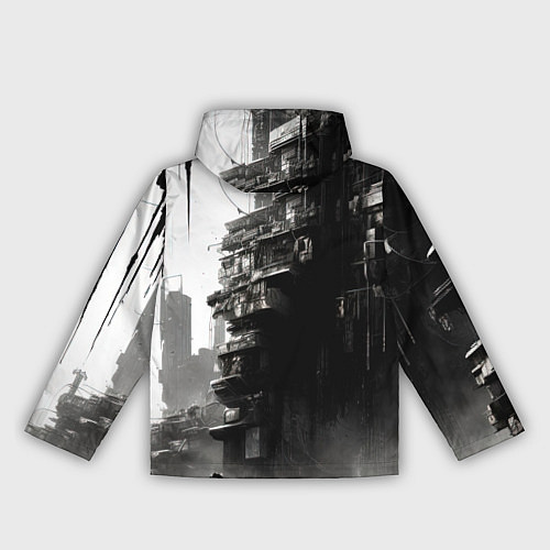 Женская ветровка Кибернетический кицунэ / 3D-Черный – фото 2