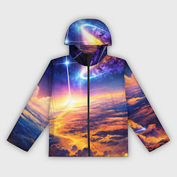 Ветровка с капюшоном женская Космическая вселенная, цвет: 3D-черный
