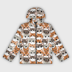 Ветровка с капюшоном женская Паттерн милые котики, цвет: 3D-черный