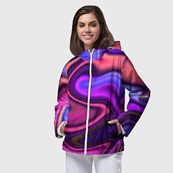 Ветровка с капюшоном женская Волшебные волны, цвет: 3D-белый — фото 2