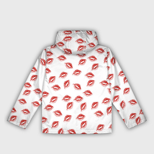 Женская ветровка Поцелуи - паттерн / 3D-Черный – фото 2