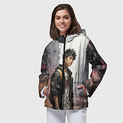 Ветровка с капюшоном женская Местный хулиган, цвет: 3D-черный — фото 2