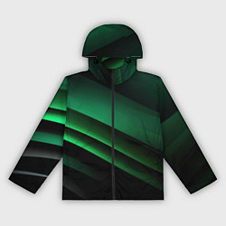 Ветровка с капюшоном женская Черно зеленые полосы, цвет: 3D-черный