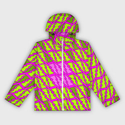 Ветровка с капюшоном женская Ретро молнии розово-жёлтые, цвет: 3D-белый