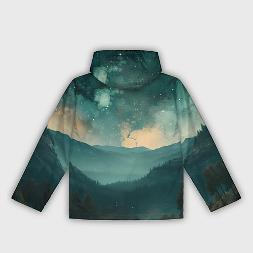 Женская ветровка Космическая ночь в горах / 3D-Черный – фото 2