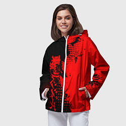 Ветровка с капюшоном женская Группировка Вальхалла - Tokyo revengers, цвет: 3D-белый — фото 2