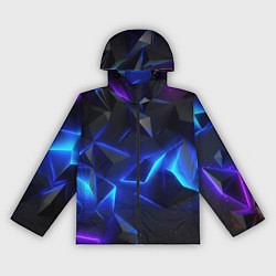 Ветровка с капюшоном женская Blue dark neon, цвет: 3D-черный