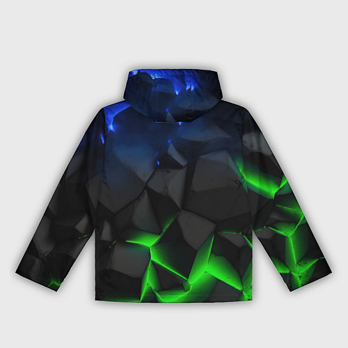 Женская ветровка Разлом синих и зеленых плит / 3D-Черный – фото 2