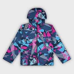 Ветровка с капюшоном женская Абстрактные узоры паттерн, цвет: 3D-черный