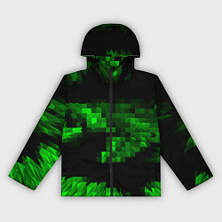 Ветровка с капюшоном женская Зеленые пирамиды, цвет: 3D-черный