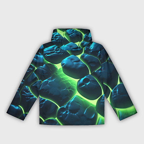 Женская ветровка Разлом зеленых плит с неоном / 3D-Черный – фото 2