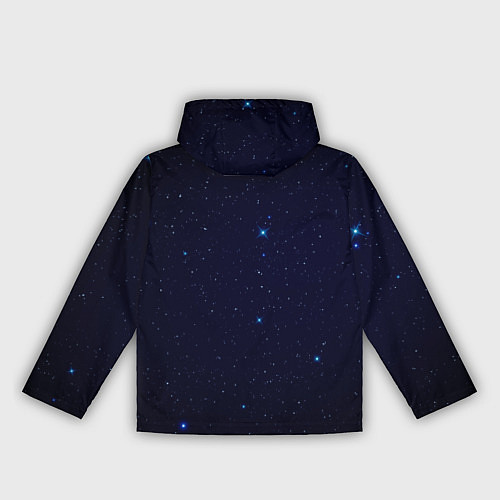 Женская ветровка Тёмный космос и синие звёзды / 3D-Черный – фото 2
