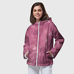 Ветровка с капюшоном женская Текстура родонита, цвет: 3D-белый — фото 2