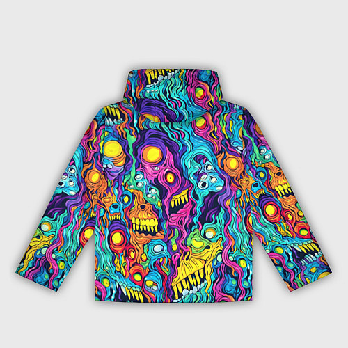 Женская ветровка Кислотные психоделические черепа / 3D-Черный – фото 2