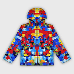 Ветровка с капюшоном женская Colorful abstraction - vogue - paint, цвет: 3D-черный