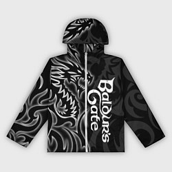 Ветровка с капюшоном женская Балдурс гейт 3 - черный дракон, цвет: 3D-белый