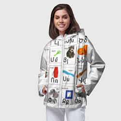 Ветровка с капюшоном женская Армения моя Букварь, цвет: 3D-белый — фото 2