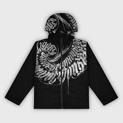 Ветровка с капюшоном женская Каллиграфическая спираль, цвет: 3D-черный