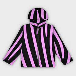 Ветровка с капюшоном женская Полосы розовой зебры, цвет: 3D-черный