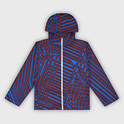 Ветровка с капюшоном женская Паутина синийкрасный, цвет: 3D-белый