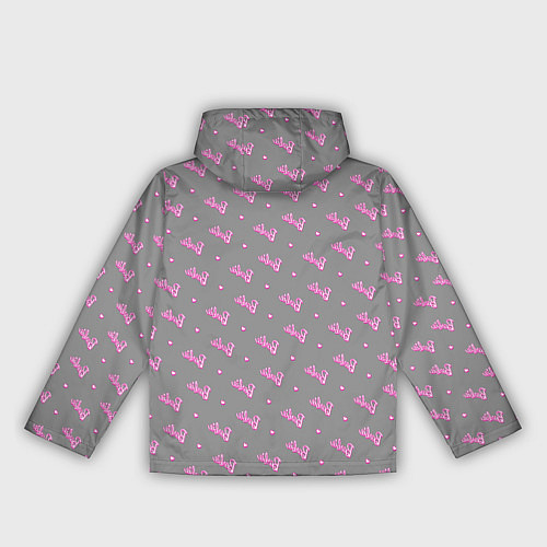 Женская ветровка Паттерн - Барби и серый фон / 3D-Черный – фото 2