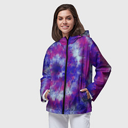 Ветровка с капюшоном женская Tie-Dye дизайн, цвет: 3D-черный — фото 2