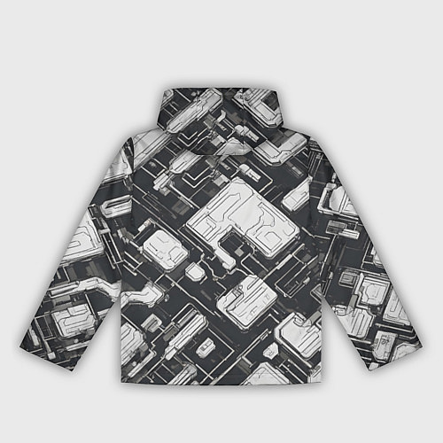 Женская ветровка Полосы Чёрно-белые киберпанк / 3D-Черный – фото 2