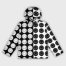 Ветровка с капюшоном женская Smiley black and white, цвет: 3D-черный