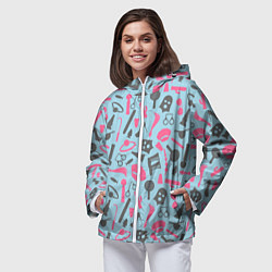 Ветровка с капюшоном женская БДСМ - игрушки, цвет: 3D-белый — фото 2