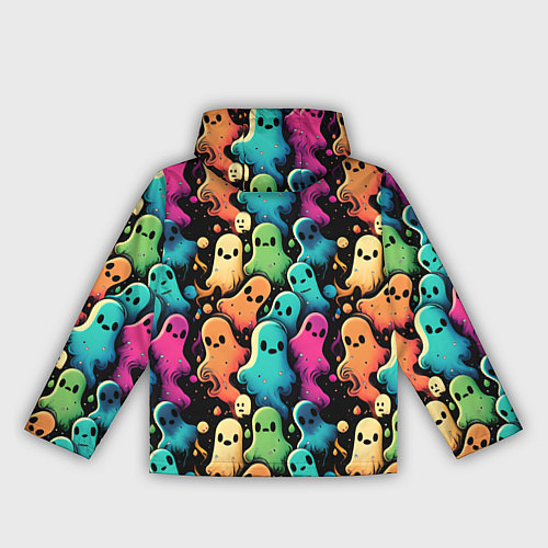 Женская ветровка Паттерн с разноцветными приведениями / 3D-Черный – фото 2