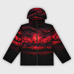 Ветровка с капюшоном женская Стая ворон, цвет: 3D-черный